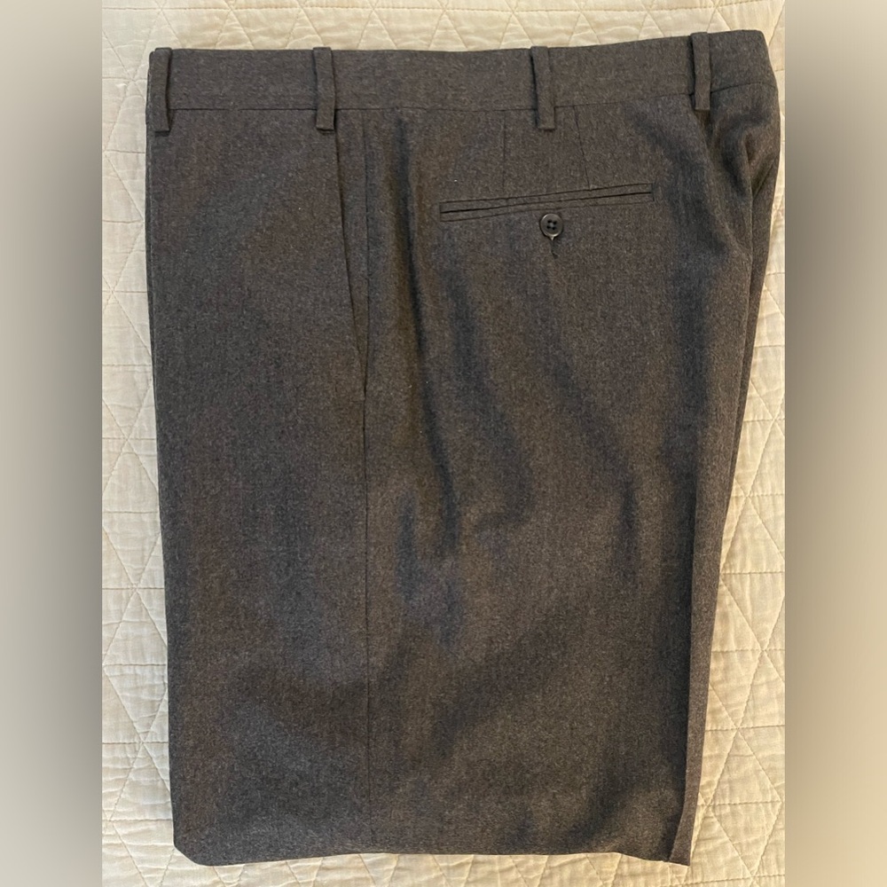 Zanella Made in Italy Gray Virgin Wool Flannel 'Devon' Pant Size 38